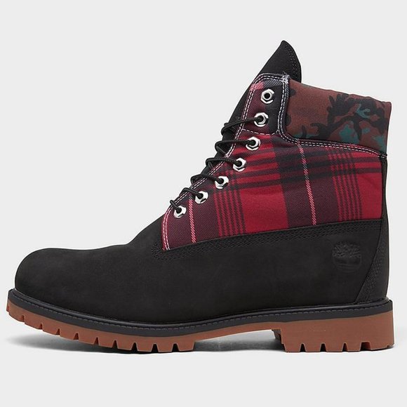 NEW Timberland Heritage 6 Inch Classic Waterproof Boots! 10 Black & Camo & Plaid - Picture 2 of 6